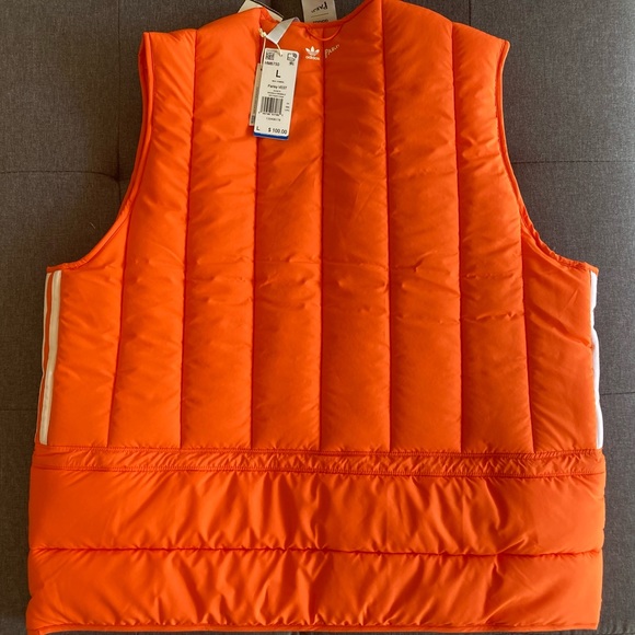 New Adidas Adicolor Parley Puffer Vest Orange Men’s Size Large HM6750 - Picture 5 of 5